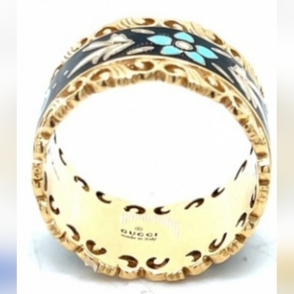 18K GUCCI Icon Blooms Yellow Gold Band Made in ITALY Wedding Registry - Picture 3 of 5